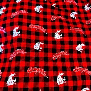 SALE Get Your Game On Collegiate WSU (WA State Univ) cotton flannel fabric